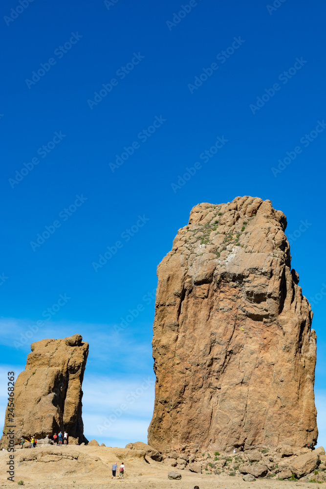 Mountains landscape with Roque Nublo on Gran Canaria island, Canary, Spain