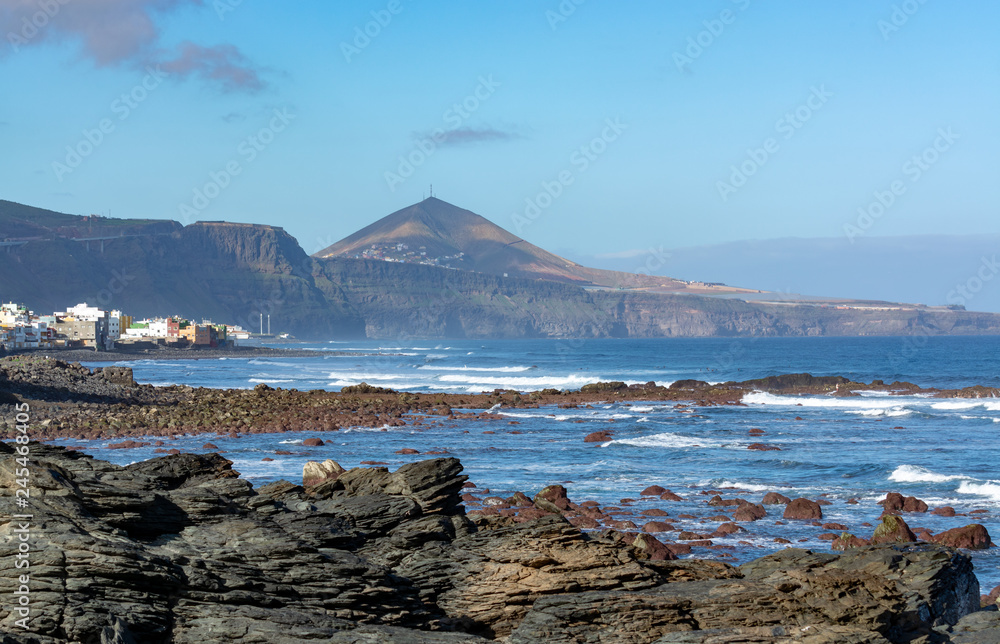 Coast line near Galdar, northern part of Gran Canaria island, Spain