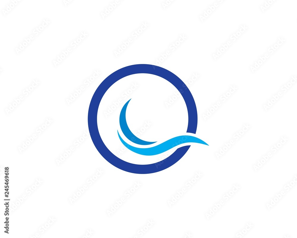 Water Wave symbol and icon Logo Template