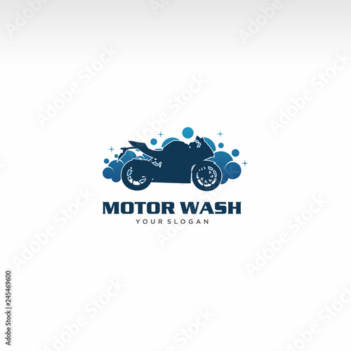 exclusive wash,special motor wash logo vector