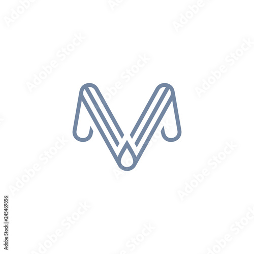 M letter icon symbol design vector illustration, M sign object abstrac