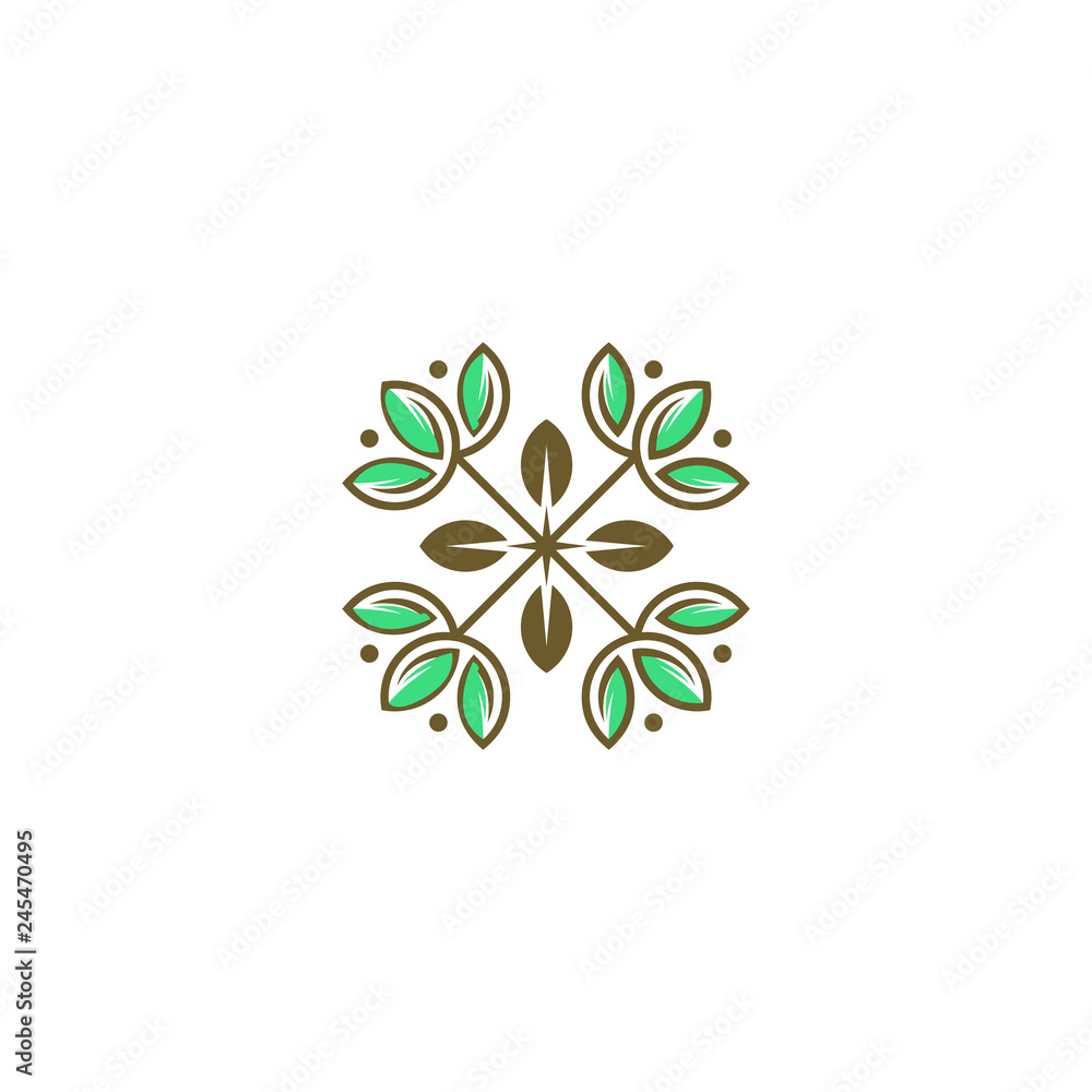 Natural eco leaf icon, Abstrac flower symbol design vector illustration