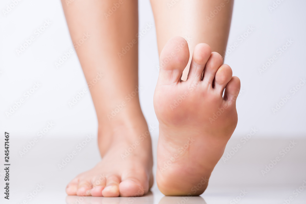 Closeup female foot pain, Healthcare concept. Closeup female foot pain, Healthcare concept.