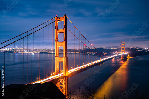 golden gate bridge at night