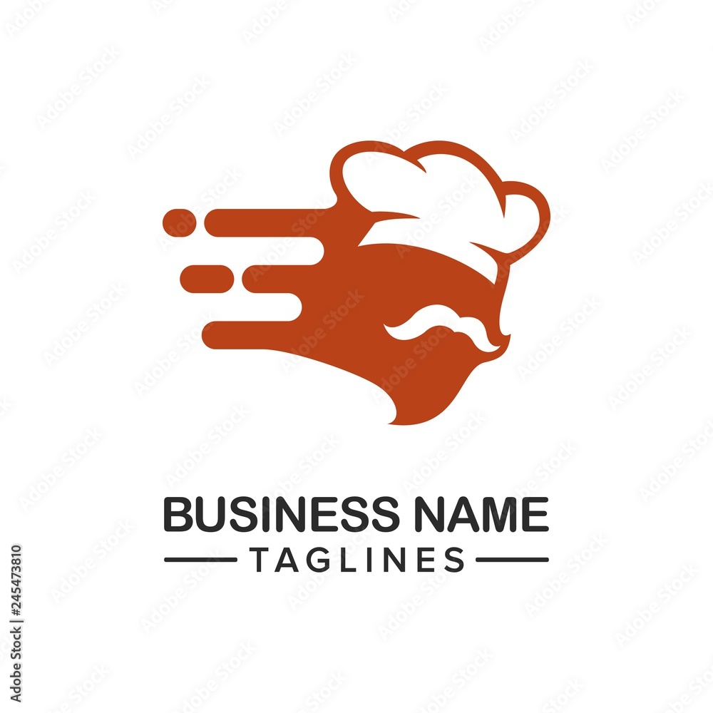 Men with mustaches with chef hats plus modern speed effects for fast food logos or delivery orders. Men with mustaches with chef hats plus modern speed effects for fast food logos or delivery orders.