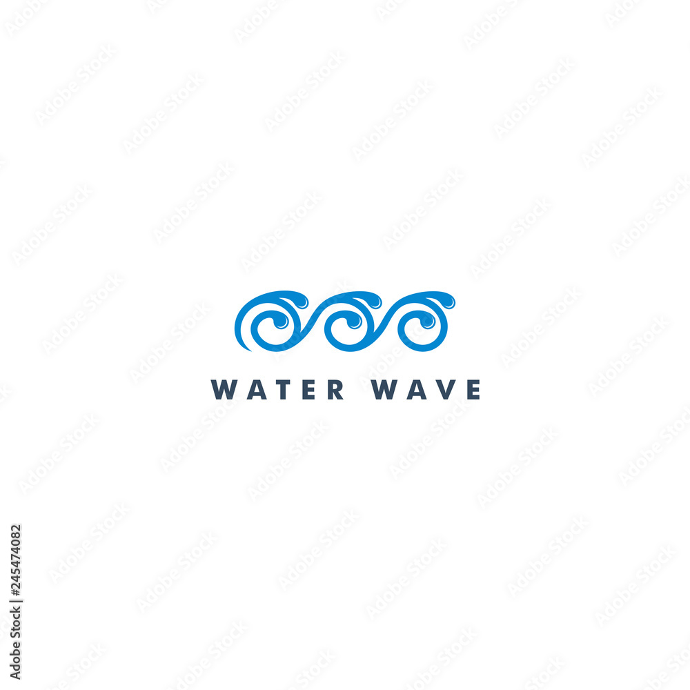 Water wave icon symbol logo template vector illustration