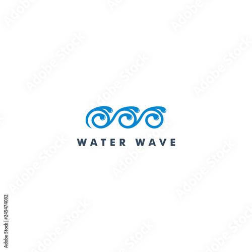 Water wave icon symbol logo template vector illustration