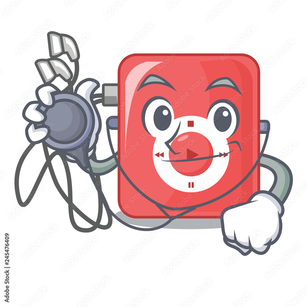 Doctor mp3 player in the cartoon shape Stock Vector | Adobe Stock