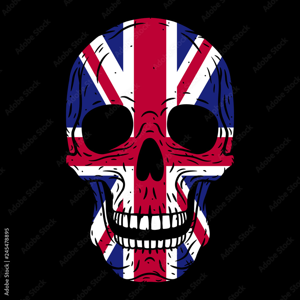 Create a unique design with UK flag with black background