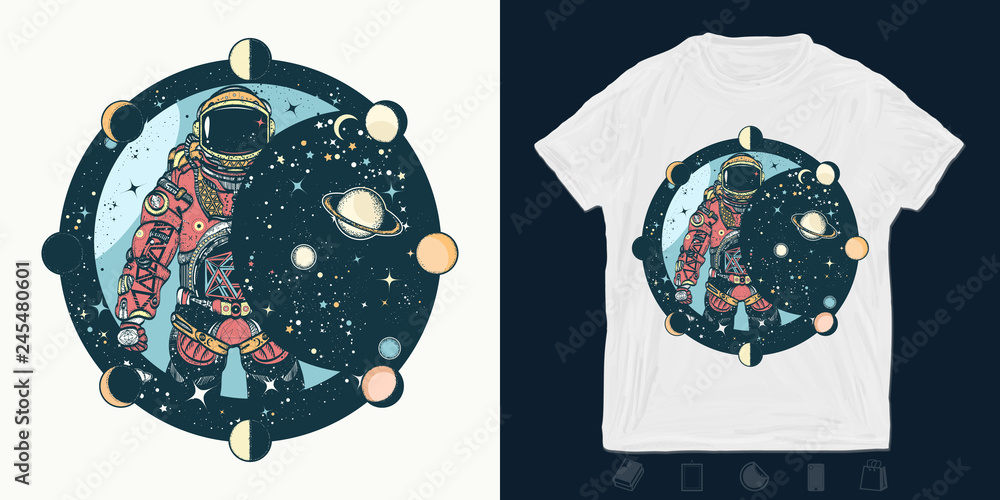 Astronaut Inside Yellow Circle T Shirt Graphic, Astronaut, Yellow Circle, T  Shirt Graphic PNG Transparent Clipart Image and PSD File for Free Download