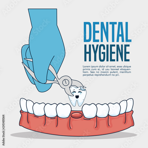 dentistry medicine and tooth with dental extractor
