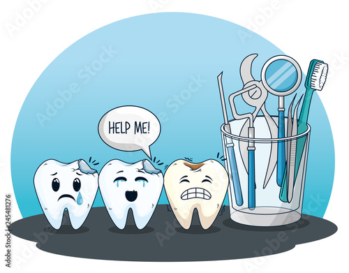 teeth care with professional medicine equipment