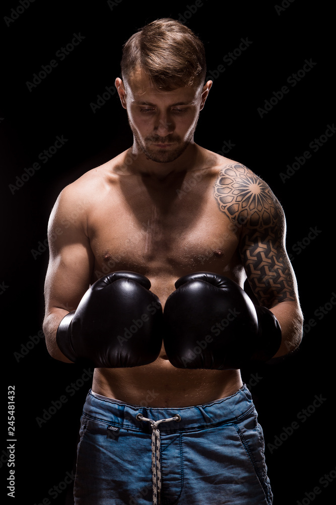 MMA Fighter Preparing Bandages For Training. MMA Fighter Preparing Bandages For Training.
