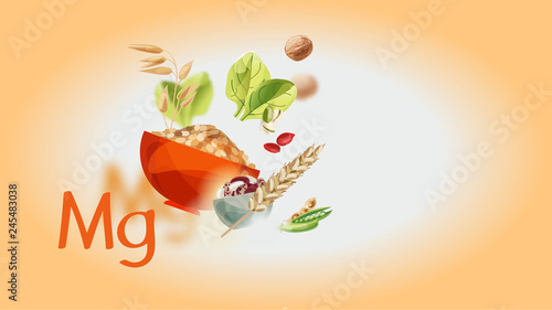 Magnesium in food.
