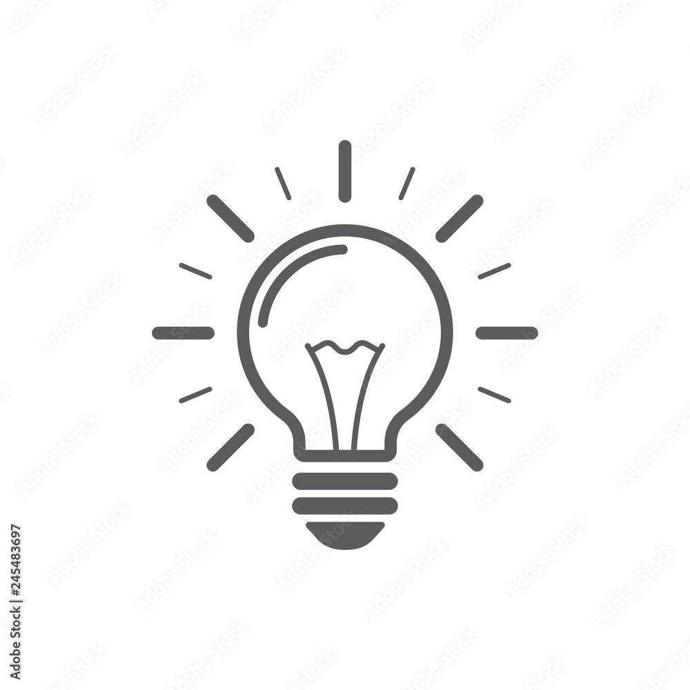 Lamp line icon on white background. Energy and idea symbol. Lamp line icon on white background. Energy and idea symbol.