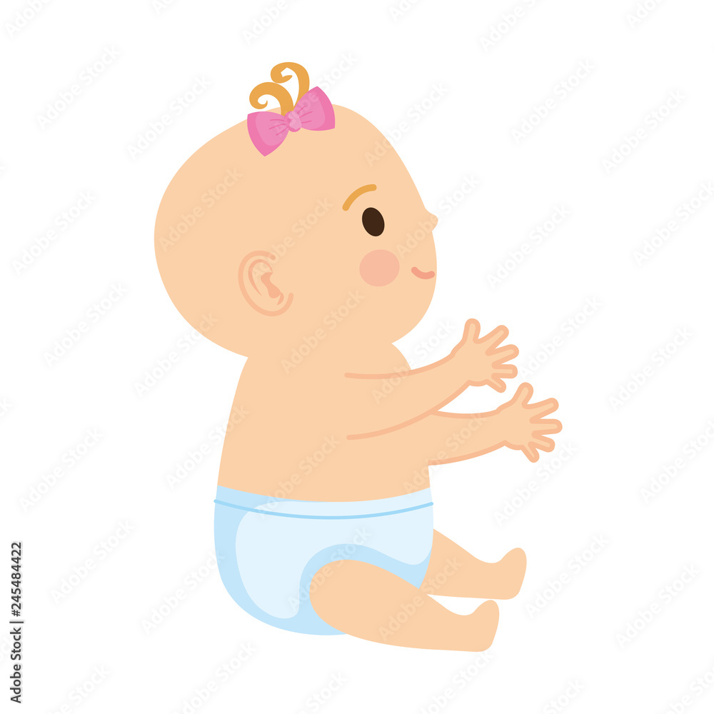 cute and little girl baby character cute and little girl baby character
