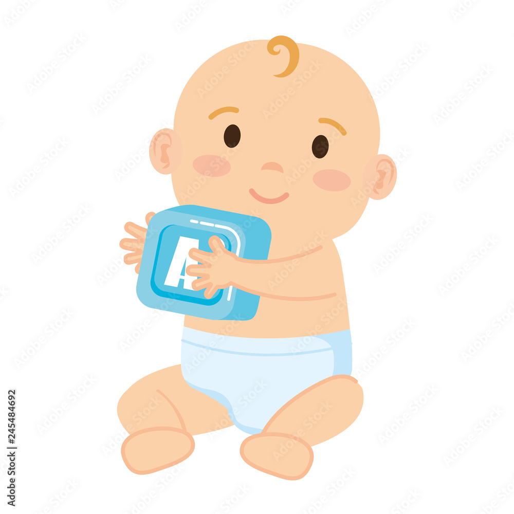 little baby with alphabet block toy little baby with alphabet block toy