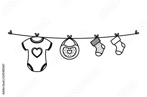 clothes baby hanging in wire