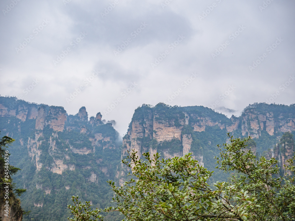 Beautiful mountain of Yuanjiajie or Avartar mountain at Zhangjiajie National Forest Park in Wulingyuan District Zhangjiajie City China