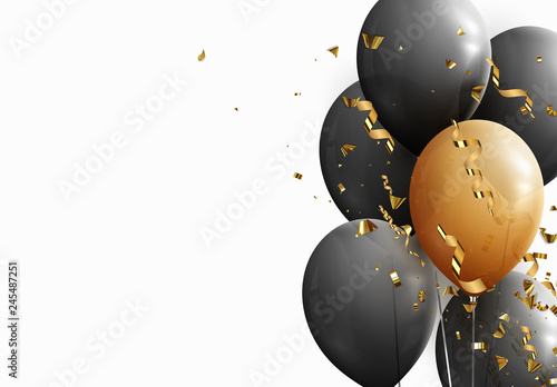 Black and yellow balloons