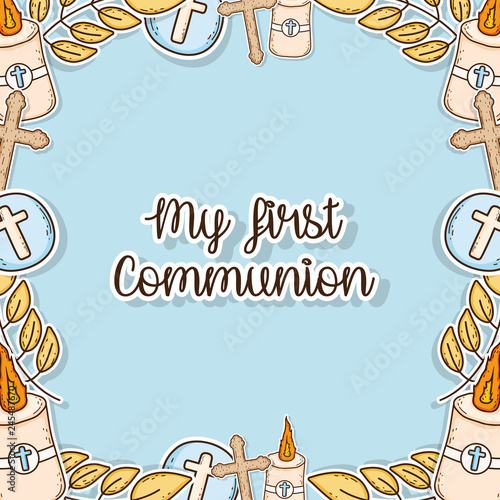 my first communion decoration event background