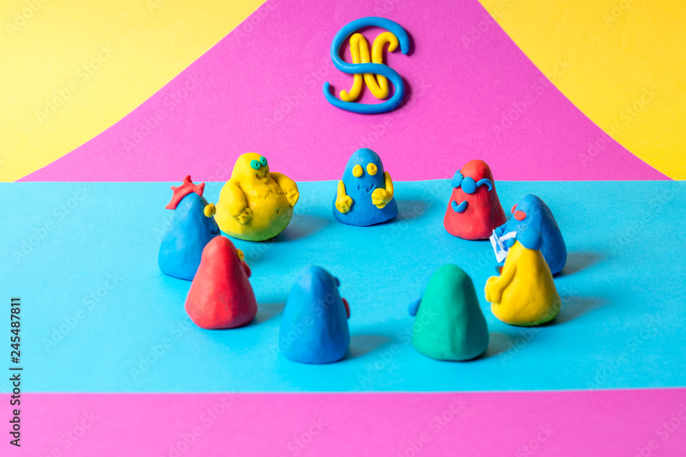 Obraz premium group therapy, plasticine figurines