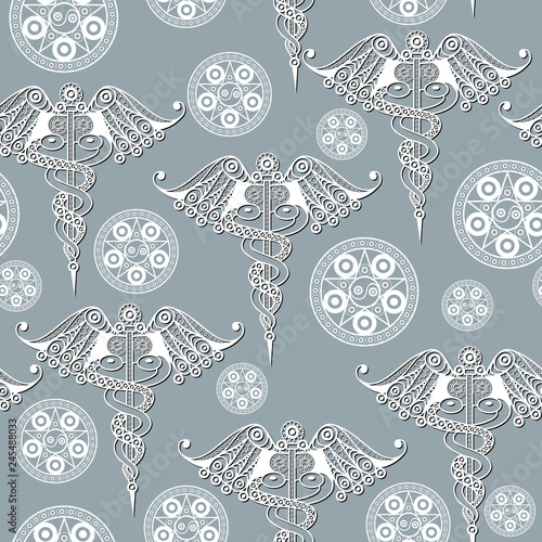 Seamless texture with Tarot cards 1