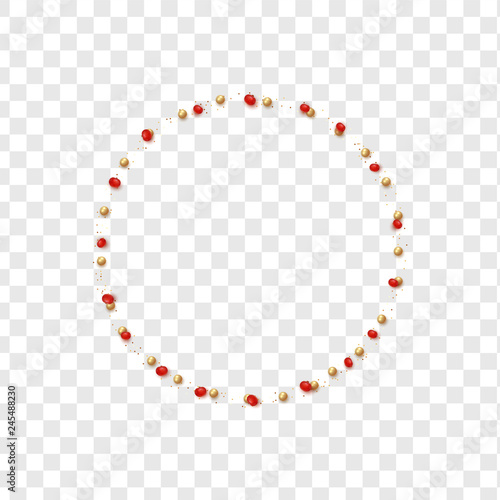 Realistic Red berries of Rowan and pearl, isolated on a transparent background. vector illustration