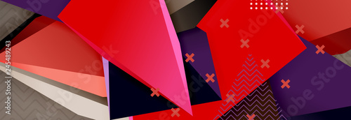 3d triangular shapes geometric background. Origami style pattern with triange shapes for decorative design. Poster design. Line design. Modern presentation template