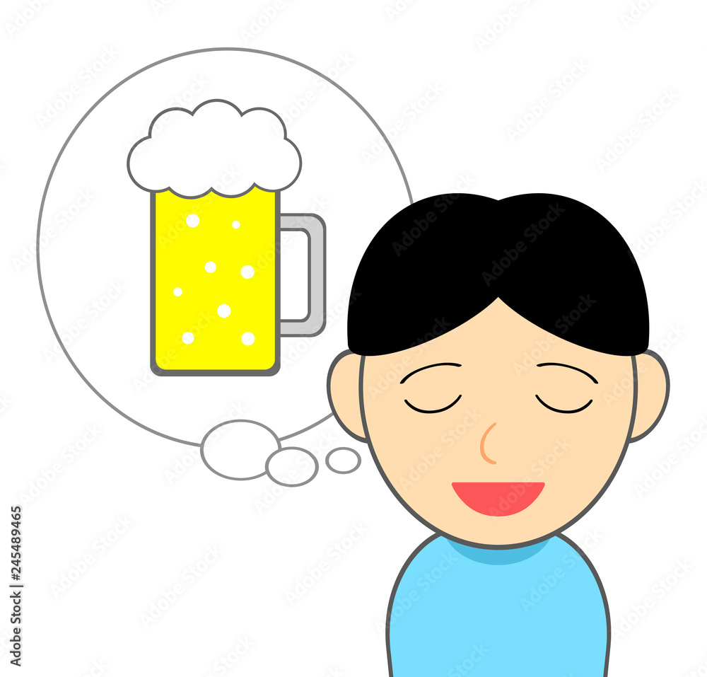 ビールを思い浮かべる男性 Stock イラスト Adobe Stock