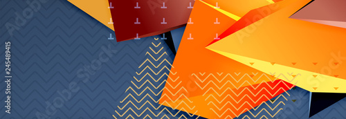 3d triangular shapes geometric background. Origami style pattern with triange shapes for decorative design. Poster design. Line design. Modern presentation template