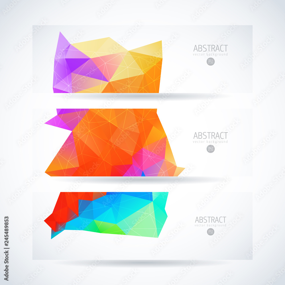 Vector banners set abstract triangle background Vector banners set abstract triangle background