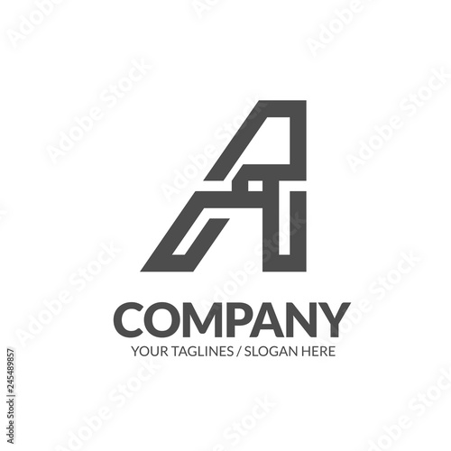 initial letter A geometric strong monogram logo vector illustration isolated on white background