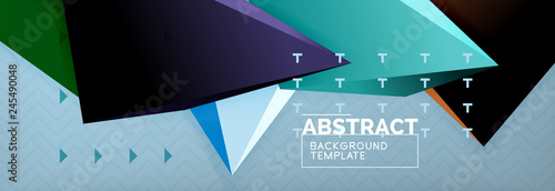 3d triangular shapes geometric background. Origami style pattern with triange shapes for decorative design. Poster design. Line design. Modern presentation template