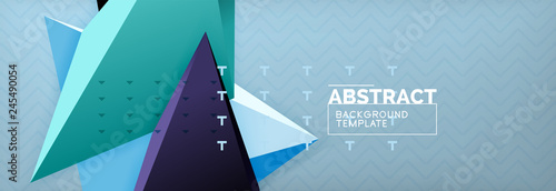 3d triangular shapes geometric background. Origami style pattern with triange shapes for decorative design. Poster design. Line design. Modern presentation template