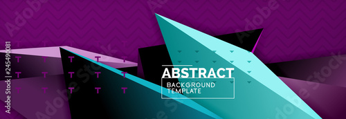 3d triangular shapes geometric background. Origami style pattern with triange shapes for decorative design. Poster design. Line design. Modern presentation template