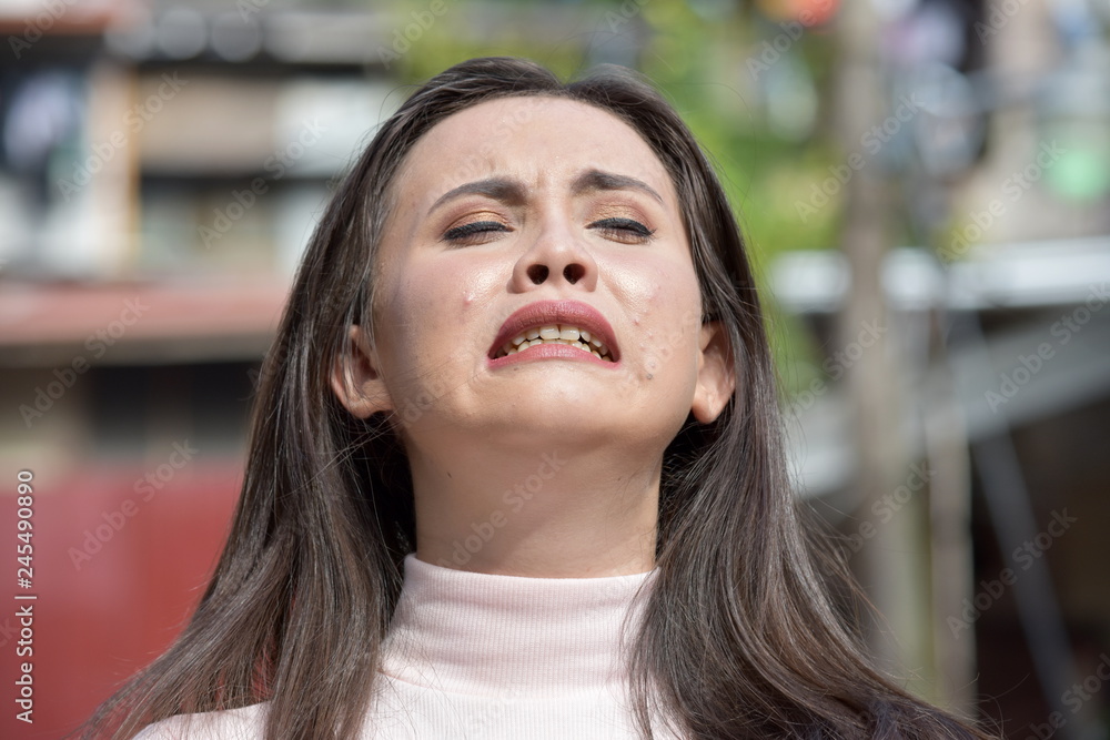 Attractive Filipina Adult Female Under Stress Attractive Filipina Adult Female Under Stress