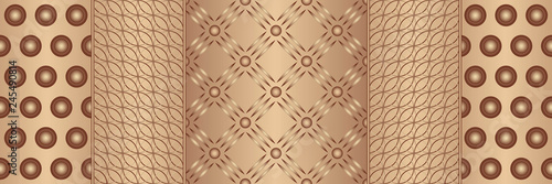 Seamless striped pattern of metal bronze plates