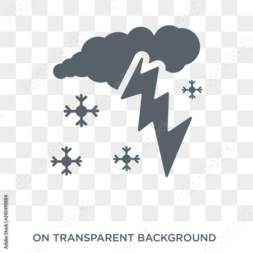 Thundersnow icon. Thundersnow design concept from Weather collection. Simple element vector illustration on transparent background. photo