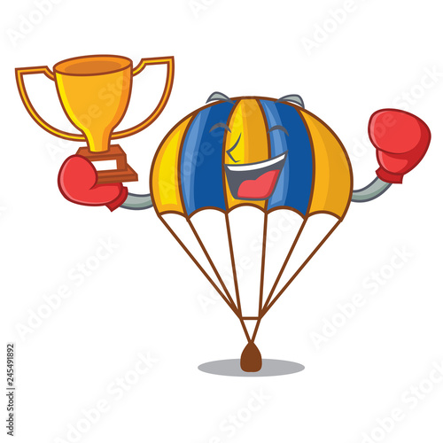 Boxing winner parachute in shape of acartoon fuuny