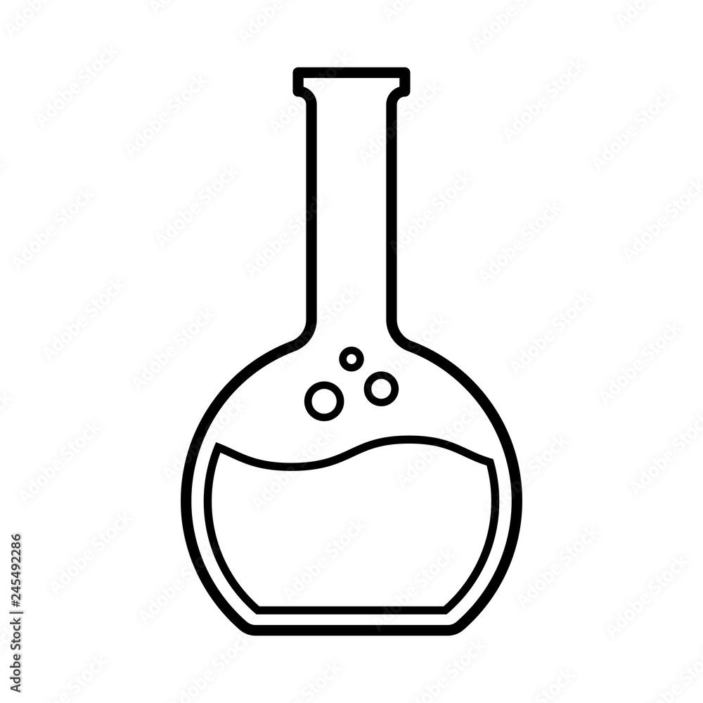 Flat bottomed flask. Icon Flat bottomed flask. Icon