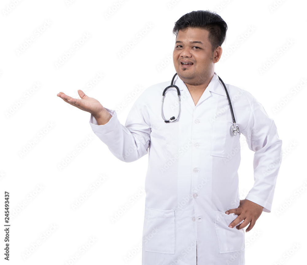 portrait of chef with hand serves while smile face portrait of chef with hand serves while smile face
