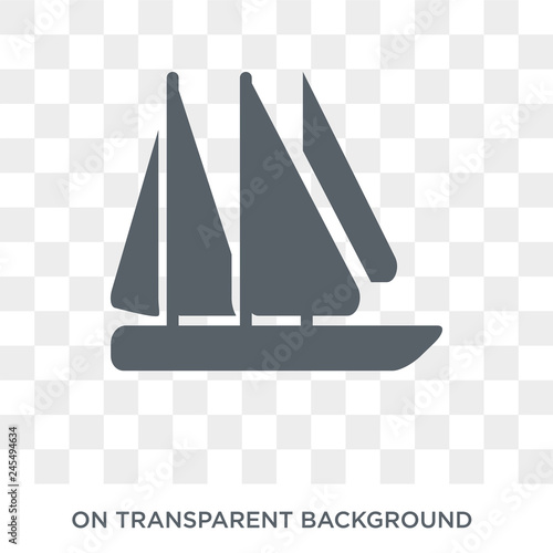 schooner icon. schooner design concept from Transportation collection. Simple element vector illustration on transparent background.