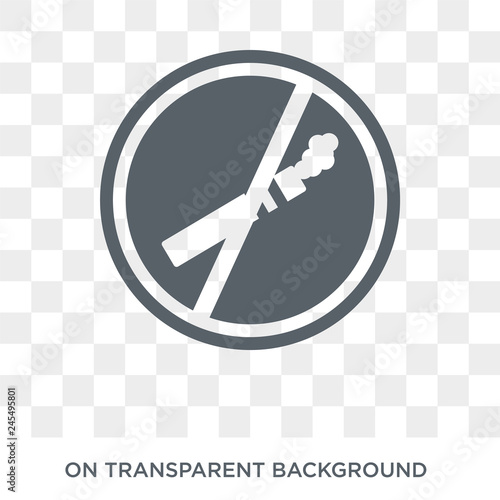 No smoking sign icon. Trendy flat vector No smoking sign icon on transparent background from traffic sign collection. High quality filled No smoking sign symbol use for web and mobile