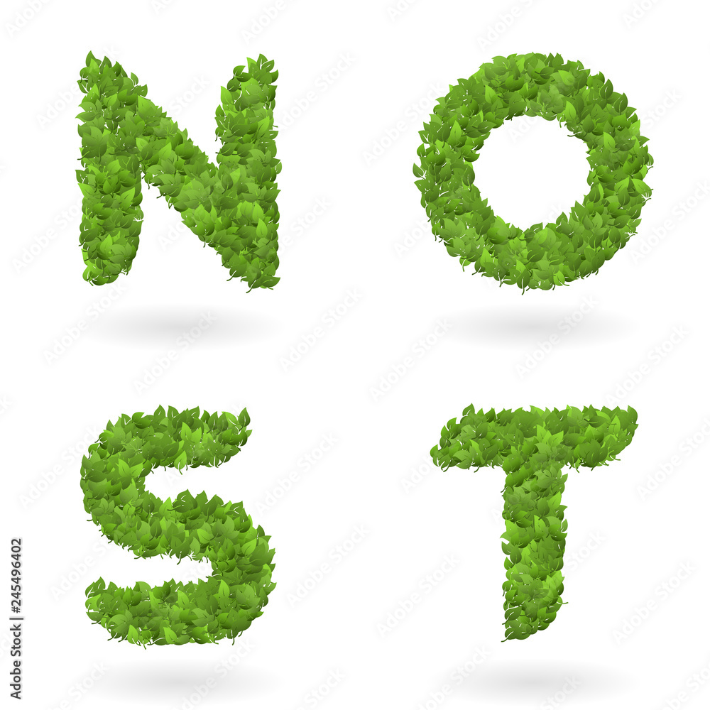 letter of vector nature green eco leaves letter of vector nature green eco leaves