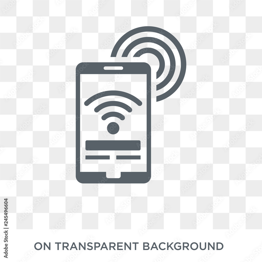 Near Field Communication icon. Trendy flat vector Near Field Communication icon on transparent background from Technology collection. High quality filled Near Field Communication symbol use for web Near Field Communication icon. Trendy flat vector Near Field Communication icon on transparent background from Technology collection. High quality filled Near Field Communication symbol use for web