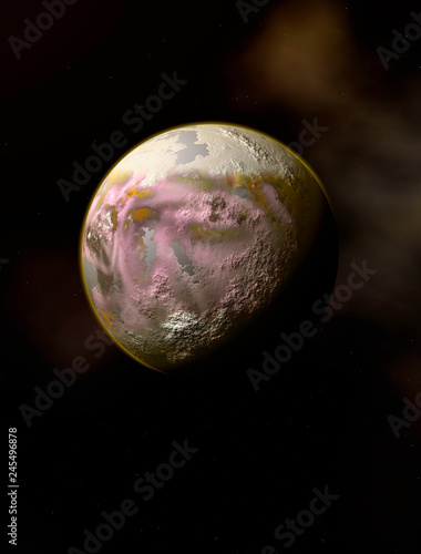 Fototapeta Naklejka Na Ścianę i Meble -  Digital recreation of a planet in outer space