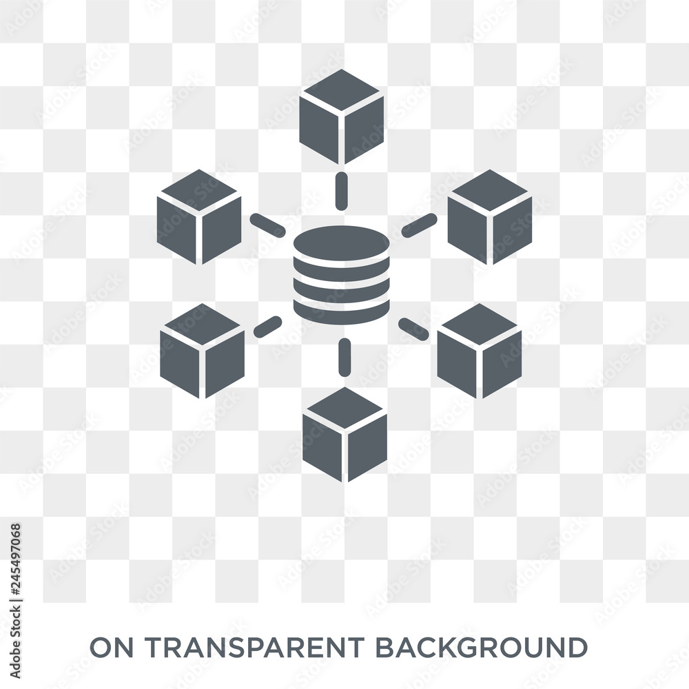 Big data icon. Trendy flat vector Big data icon on transparent