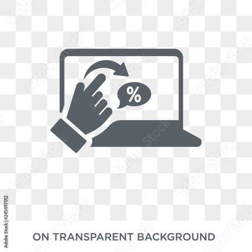 Click through rate icon. Trendy flat vector Click through rate icon on transparent background from Technology collection. High quality filled Click through rate symbol use for web and mobile