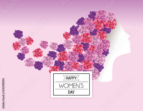 woman with roses hair to celebrate international event